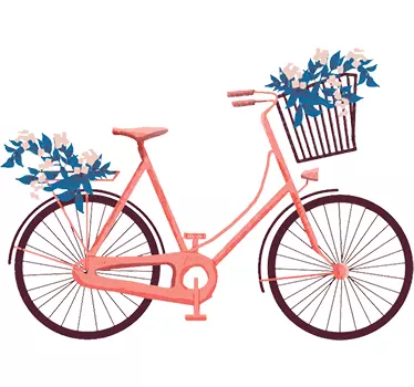 Autocolante decorativo vintage Bicicleta floral - TenStickers