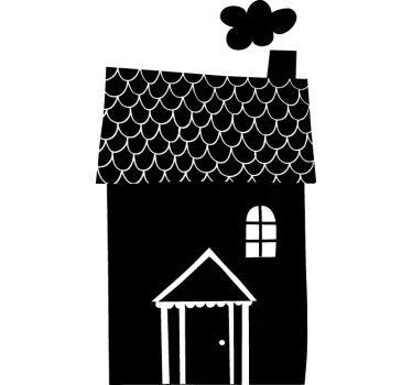 Autocolante infantil ardósia casa com chaminé - TenStickers