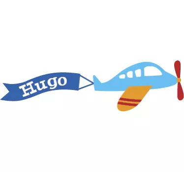 Autocolante infantil avião personalizado - TenStickers