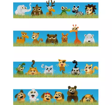 Autocolante infantil azulejo animais safari - TenStickers