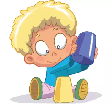 Autocolante infantil bebé a brincar com areia - TenStickers