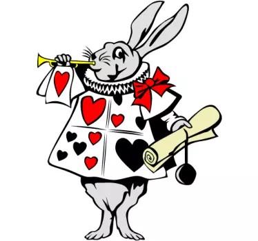 Autocolante infantil Coelho de Alice no País das Maravilhas - TenStickers