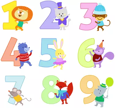 Autocolante infantil coleção de números - TenStickers