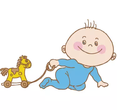 Autocolante infantil criança a jogar e gatinhar - TenStickers