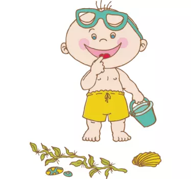 Autocolante infantil Criança na praia - TenStickers