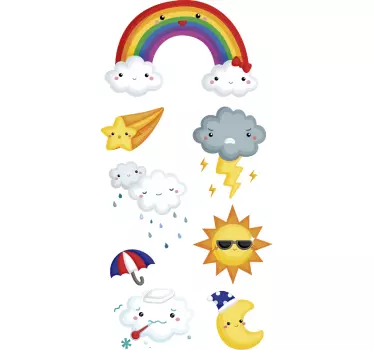 Autocolante infantil de ilustrações do tempo - TenStickers