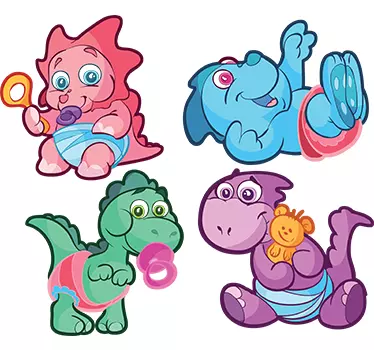 Autocolante infantil dinossauros bebés - TenStickers