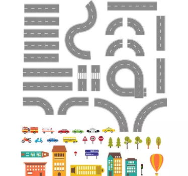 Autocolante infantil estrada - TenStickers