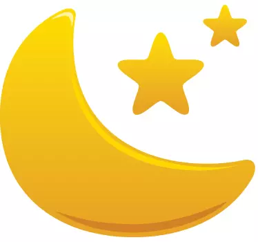 Autocolante infantil lua dourada e estrelas - TenStickers