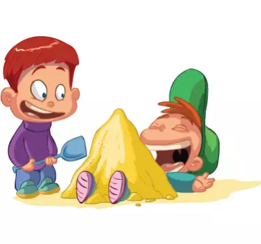 Autocolante infantil Meninos a brincar na areia - TenStickers