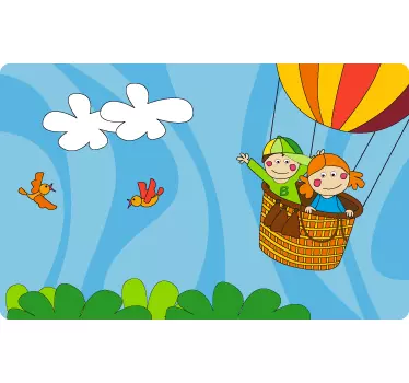Autocolante infantil meninos a voar num balão - TenStickers