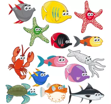 Autocolante infantil peixes - TenStickers
