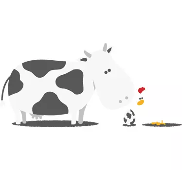 Autocolante infantil vaca e galinha - TenStickers
