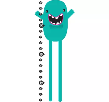 Autocolante medidor de altura monstro azul - TenStickers