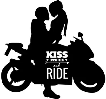 Autocolante moto kiss me and ride - TenStickers