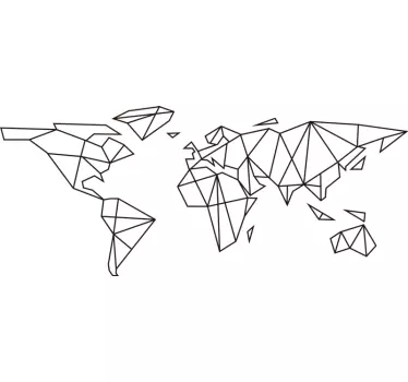Autocolantes lugares Mapa do mundo poligonal - TenStickers
