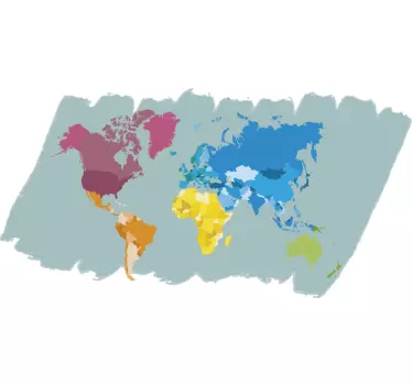 Autocolantes lugares Mapa mundo colorido - TenStickers