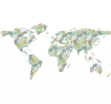 Autocolantes para quarto infantil mapa mundo tropical - TenStickers