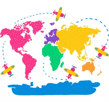Autocolantes lugares mapa viagens - TenStickers