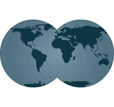 Autocolantes sala de reuniões planisfério tons de azul - TenStickers
