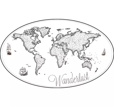 Autocolantes para quarto infantil wanderlust mapamundo - TenStickers