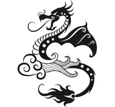Autocolante oriental dragão de fogo - TenStickers