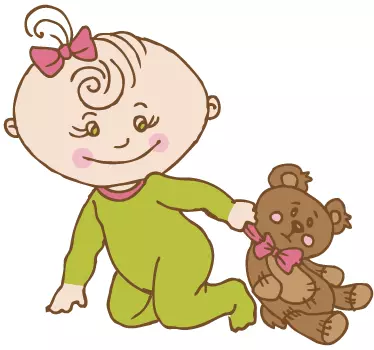 Autocolante para bebé bebé feliz a brincar - TenStickers