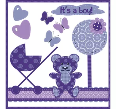 Autocolante para bebé menino fofo - TenStickers