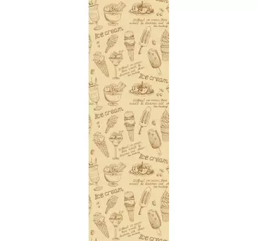 Autocolante para frigorífico gelados vintage - TenStickers