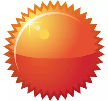 Autocolante para montras personalizável sol laranja - TenStickers