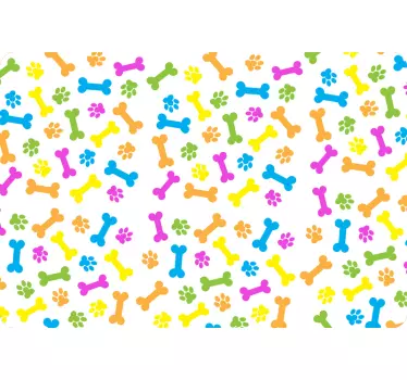Autocolante para PC Padrão de ossos coloridos - TenStickers