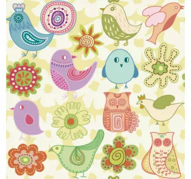Autocolante pássaro motivos de pássaros coloridos - TenStickers