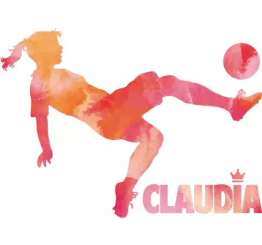 Autocolante personalizado de jogadora de futebol coral - TenStickers