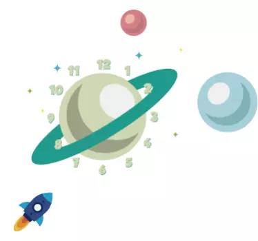 Autocolante relógio saturno - TenStickers
