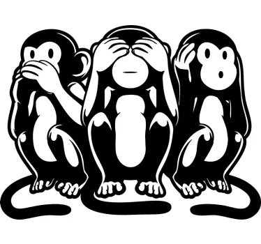 Autocolante três macacos em arranjo - TenStickers