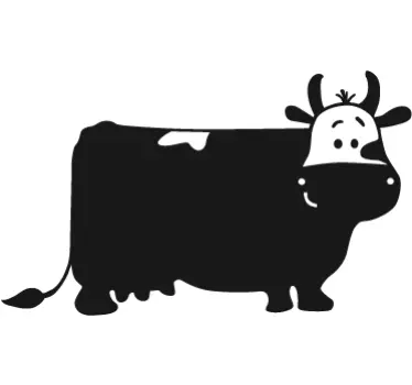 Autocolante vaca em quadro preto - TenStickers