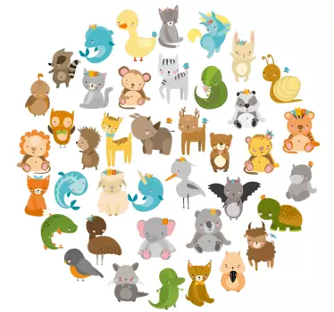 Autocolantes decorativos de animais diversos animais do zoo - TenStickers