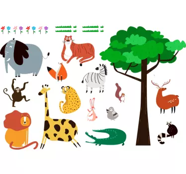 Autocolantes pequenos decorativos animais selvagens - TenStickers