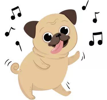 Autocolantes para casa cão musical - TenStickers