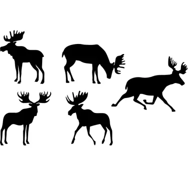 Autocolantes com animais selvagens Conjunto de alces - TenStickers