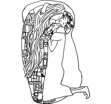 Autocolantes de arte Beijo de klimt - TenStickers