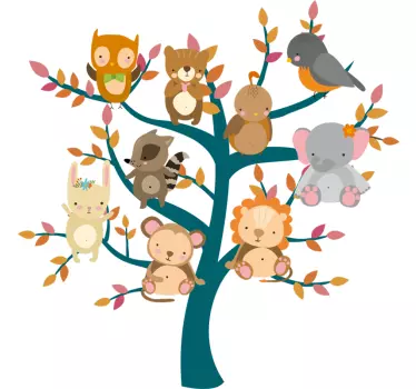 Autocolantes para casa arvore com animais - TenStickers