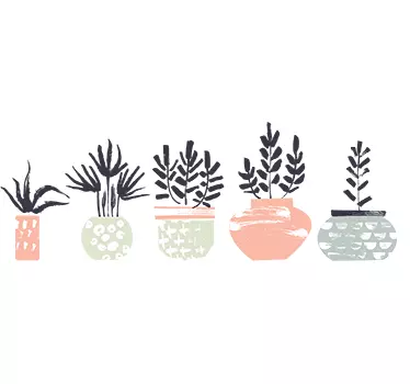 Autocolante sala de estar plantas - TenStickers