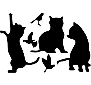 Autocolantes de gatos e pássaros - TenStickers