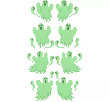 Autocolantes pequenos decorativos Fantasmas verdes - TenStickers