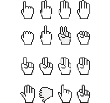 Autocolantes de ícones de cursor de mão - TenStickers