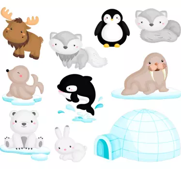 Autocolantes de ilustrações Vida selvagem ártica - TenStickers