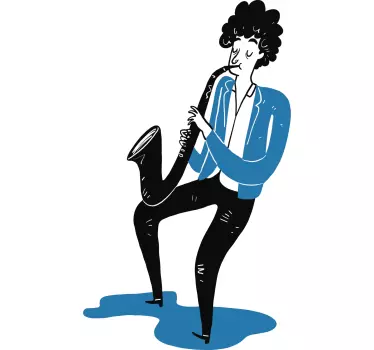 Autocolantes decorativos de jazz e blues Saxofonista - TenStickers