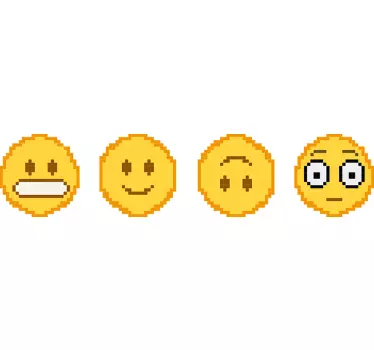 Autocolantes para quarto infantil emoji pixel - TenStickers