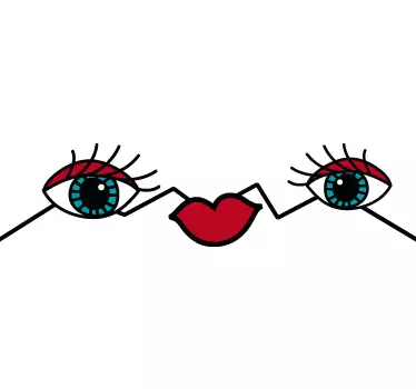 Autocolantes decorativos de arte Olhos e lábios - TenStickers